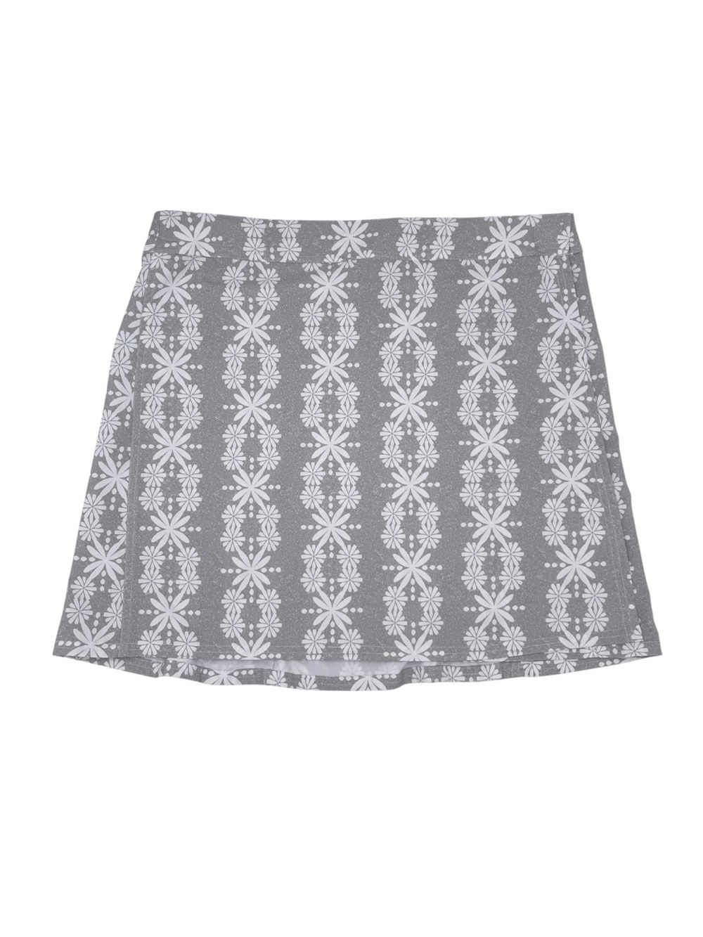 RipSkirt Hawaii Wrap Skirt Women's Size XL Grey White Floral Adjustable Beachy